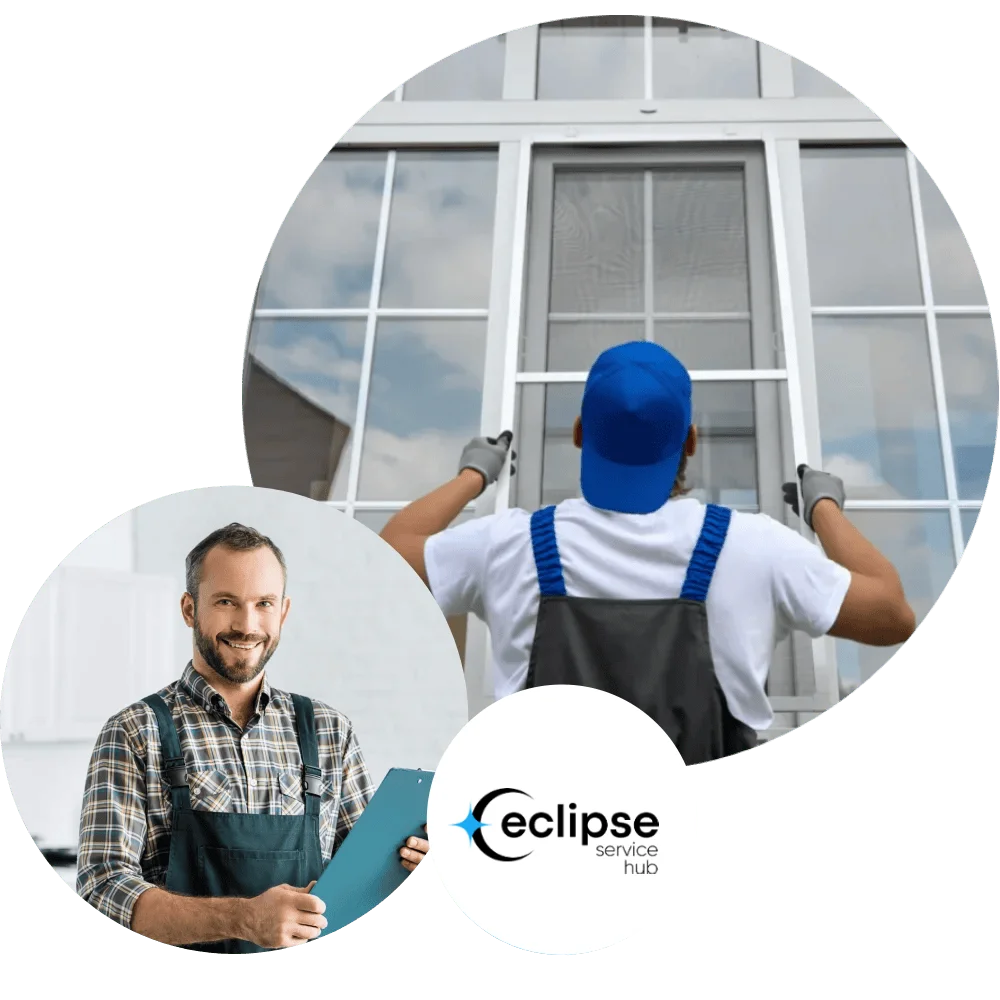 Eclipse Service Hub technician repairing window screen in Tampa – award-winning local screen repair services.