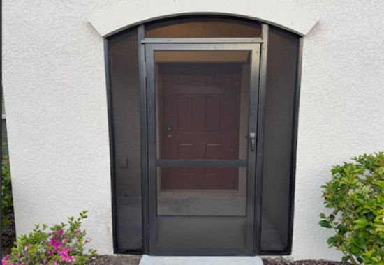 Freshly cleaned front entryway with spotless walls and floor.