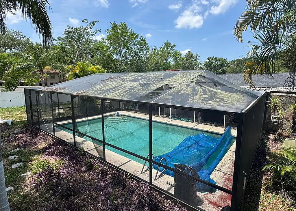 Pool Enclosure Rescreening - Before T