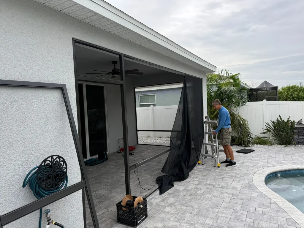 Back Porch Screen Enclosure Installation 5
