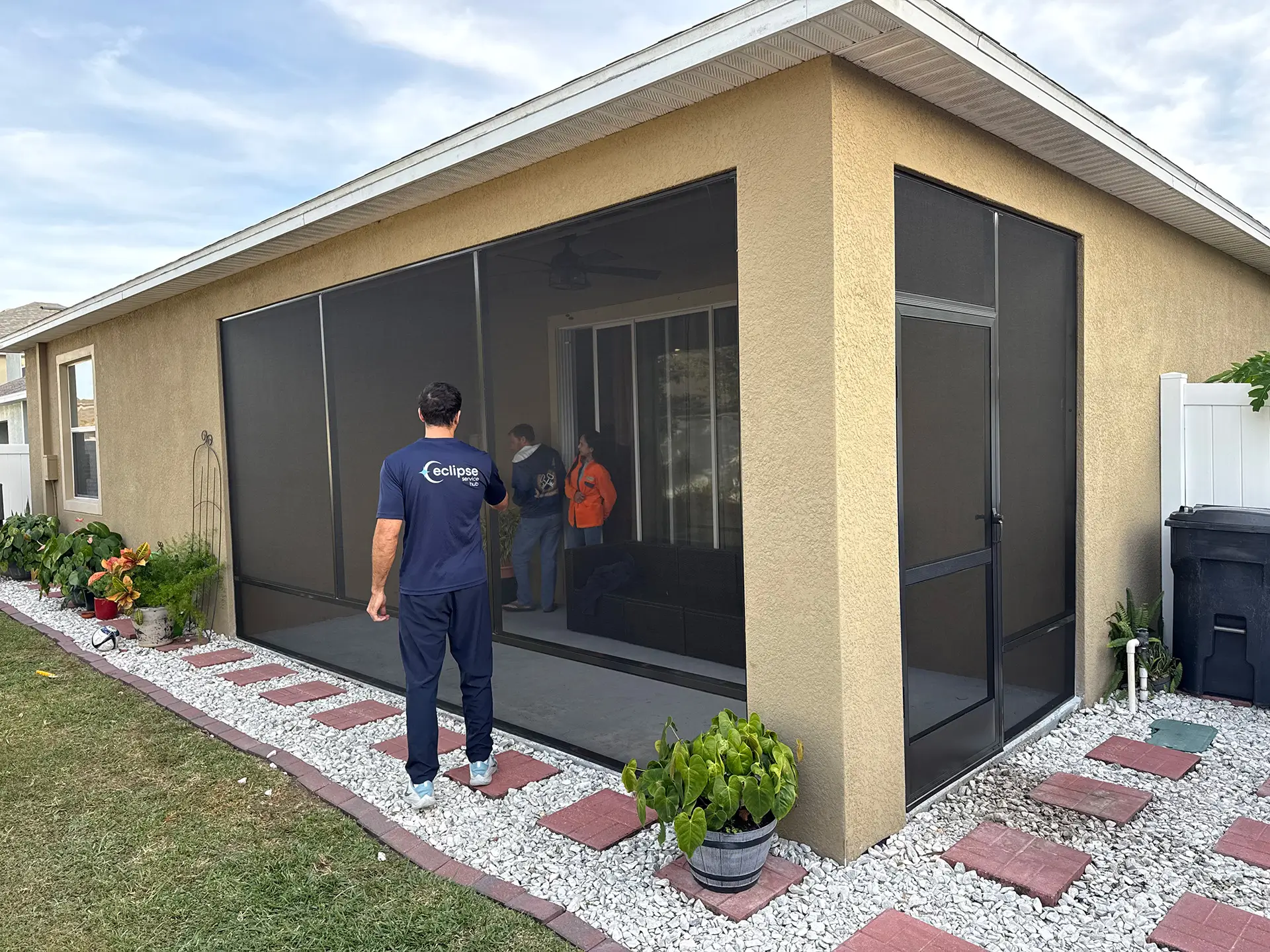 Covered Patio Screen Installation, October 2025