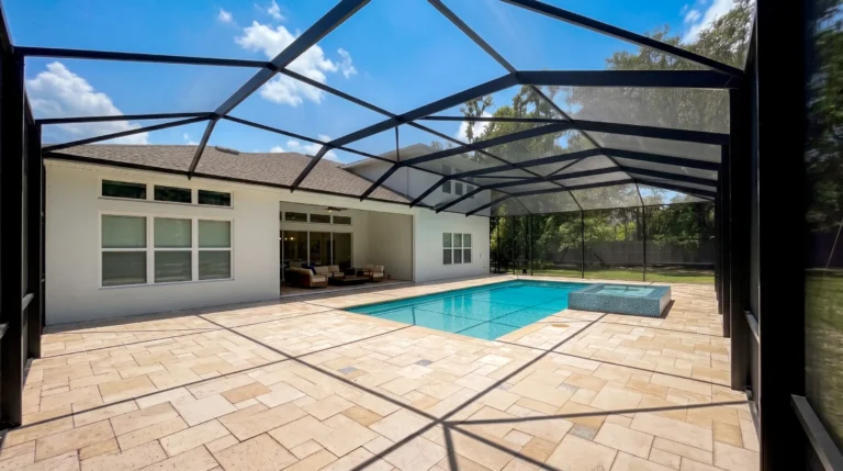 Custom Mansard Pool Cage Installation in Lutz, FL