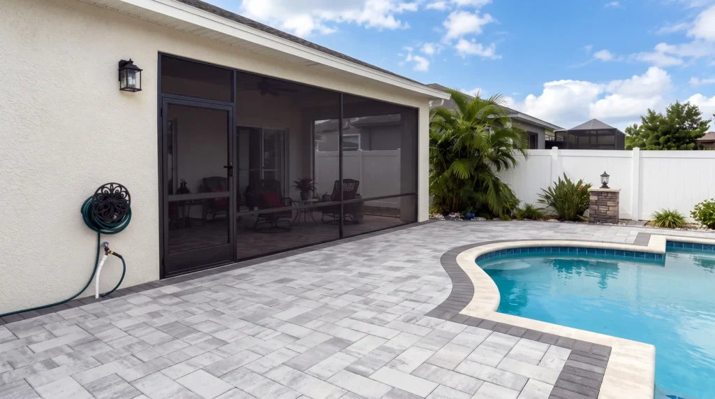 Poolside Paver Patio Installation in Florida