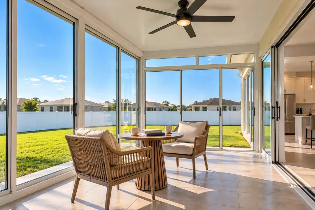 Breakfast table in a bright Florida room