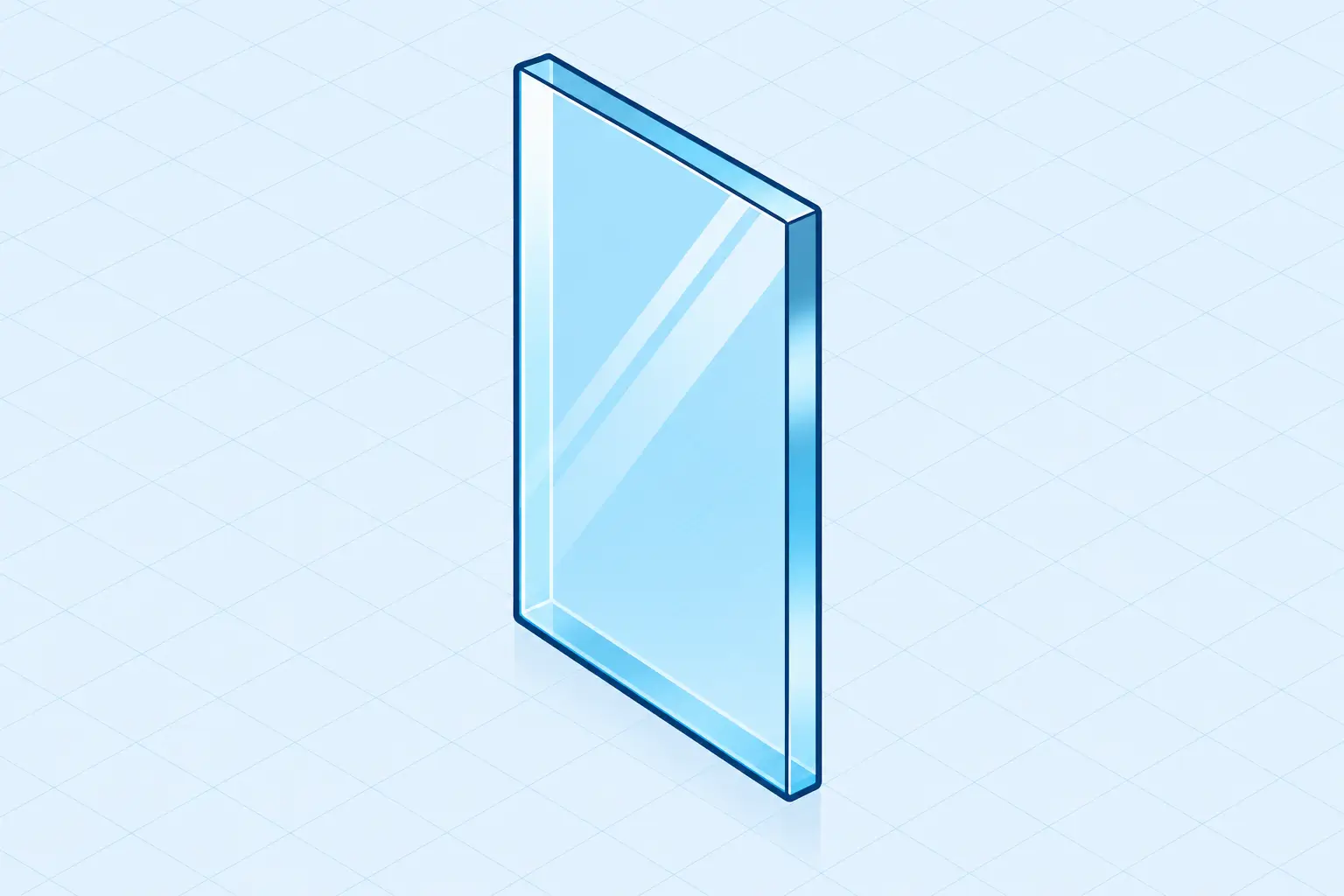 Isometric Glass Panel on Grid
